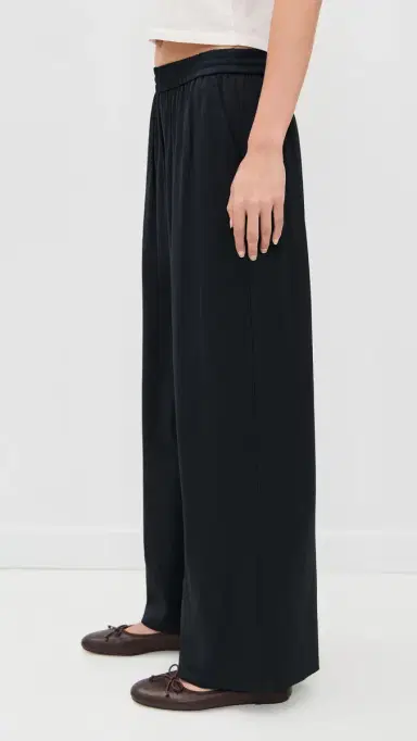 LE BOP Arden Satin Wide Leg Pants Black | Thumbnail 4