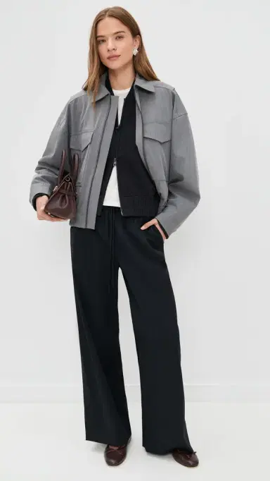 LE BOP Arden Satin Wide Leg Pants Black | Thumbnail 5