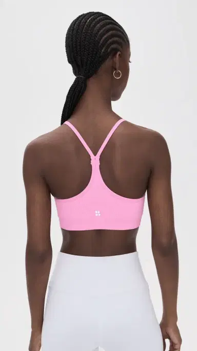 Sweaty Betty Spirit Restored Seamless Yoga Bra Guava Pink | Thumbnail 3 Sweaty Betty Spirit Restored Seamless Yoga Bra Guava Pink | Thumbnail 3