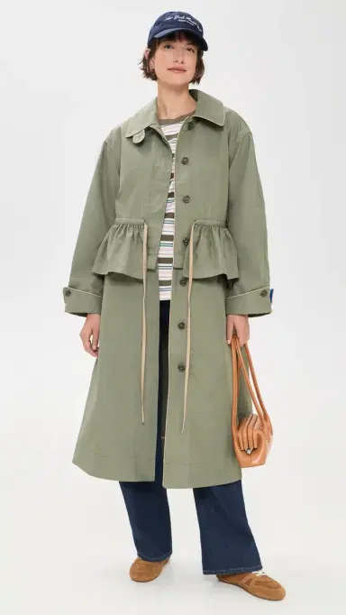 Damson Madder Myrtle Trench Coat Sage | Thumbnail 5 Damson Madder Myrtle Trench Coat Sage | Thumbnail 5