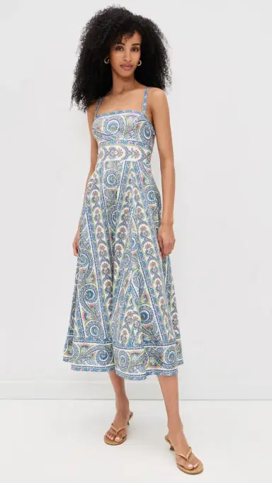 Hill House Home The Margot Dress Corsica Paisley Blue | Thumbnail 2