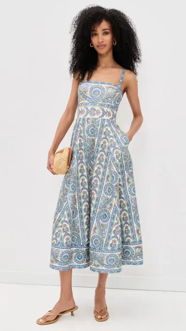 Hill House Home The Margot Dress Corsica Paisley Blue | Thumbnail 5
