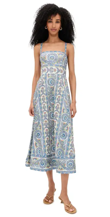 Hill House Home The Margot Dress Corsica Paisley Blue | Thumbnail 1