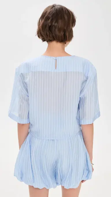 The Latest Dulce Mussolina Rigata Top Light Blue S | Thumbnail 3