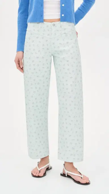 LE JEAN Selena Crop Jeans Minty Floral | Thumbnail 2 LE JEAN Selena Crop Jeans Minty Floral | Thumbnail 2