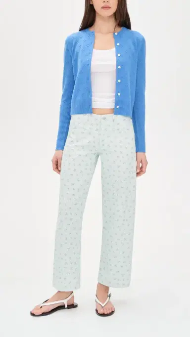 LE JEAN Selena Crop Jeans Minty Floral | Thumbnail 5 LE JEAN Selena Crop Jeans Minty Floral | Thumbnail 5
