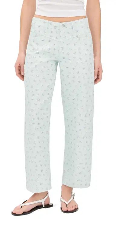 LE JEAN Selena Crop Jeans Minty Floral | Thumbnail 1 LE JEAN Selena Crop Jeans Minty Floral | Thumbnail 1