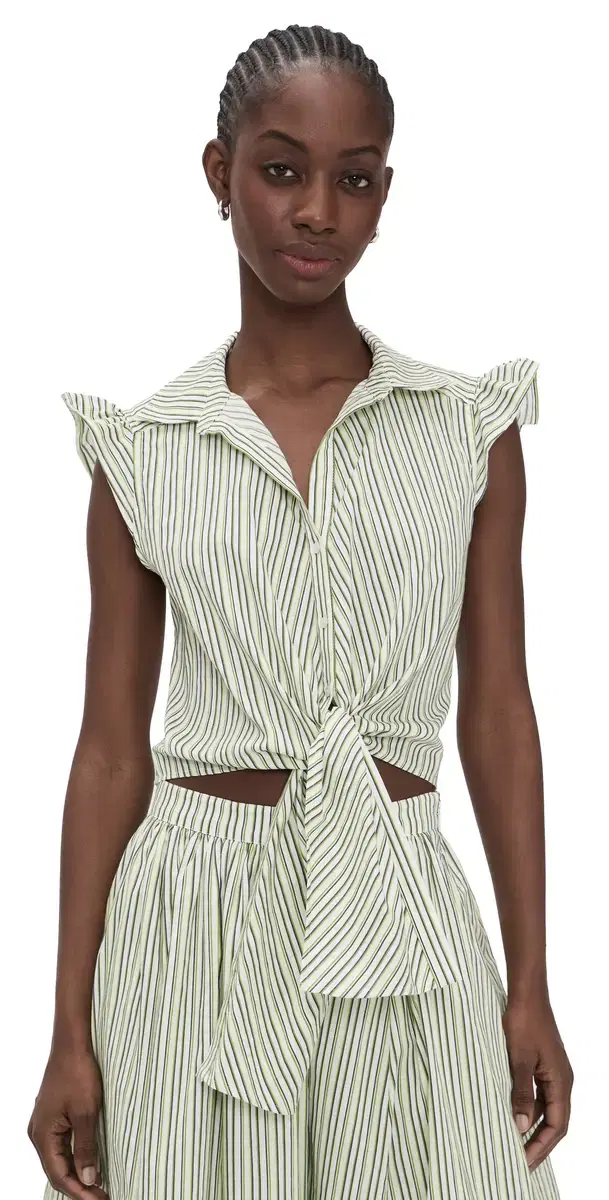 Sophie Stripe Flutter Sleeve Marianna Top /ime