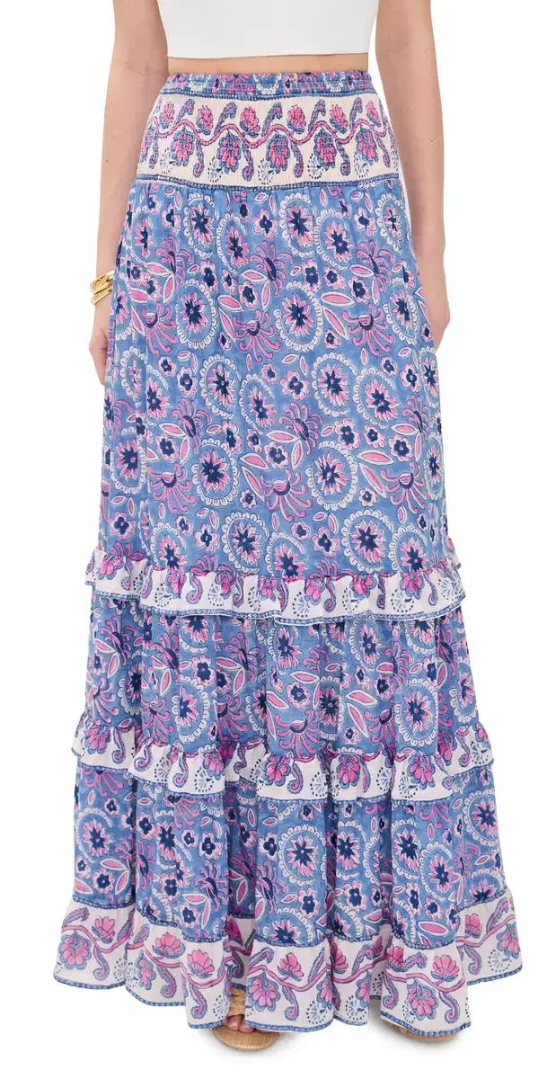 Bell Paris Maxi kirt Blue with Pink Flower