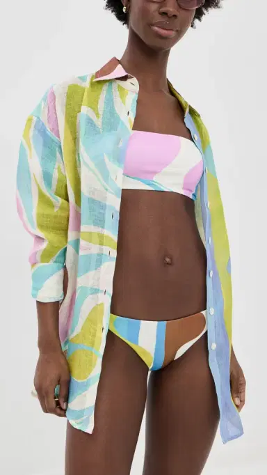 vitamin A Thalia Full Bikini Bottoms Coast Colorblock L | Thumbnail 5