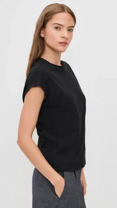 Theory Bind Neck Boxy Tee Black | Thumbnail 4