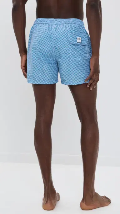 Fedeli Madeira Swim Trunks 5 Blue Circular Print | Thumbnail 3 Fedeli Madeira Swim Trunks 5 Blue Circular Print | Thumbnail 3