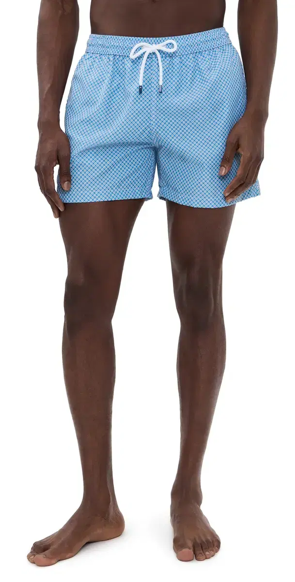 Madeira wim Trunks 5 Blue Circular Print