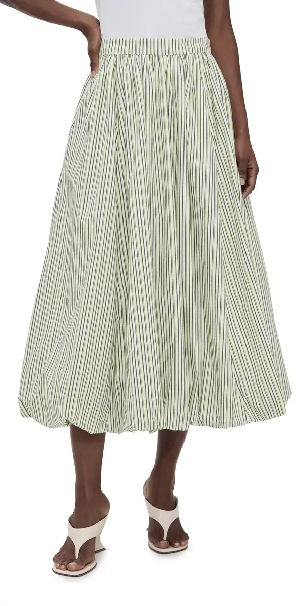Striped Cellah Bubble Skirt /Lime