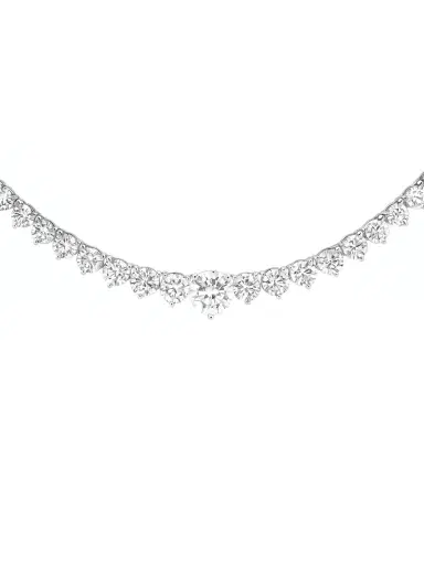 Wish Fine Jewelry 10.74ct Diamond 18K Gold Graduated Tennis Necklace | Thumbnail 1