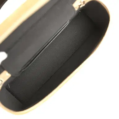 Chanel Chanel Coco Base Top Handle Long Vanity Case with Chain Brown Suede and Black Shiny Lambskin Antique Gold Hardware | Thumbnail 8