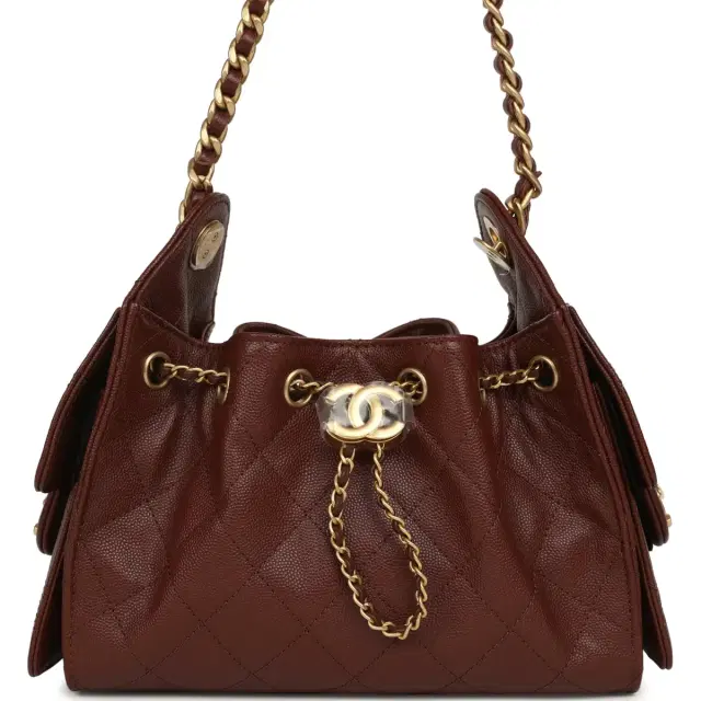 Chanel Chanel Mini 25 Hobo Bag Brown Caviar Antique Gold Hardware