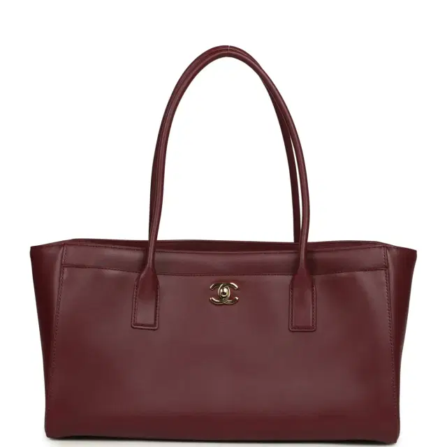 Chanel Small Cerf Shopping Bag Burgundy Calfskin Gold Hardware