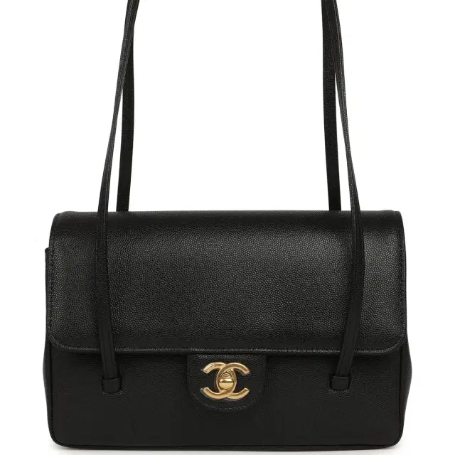 Chanel Small Preppy Coco Clutch with Straps Black Shiny Caviar Brushed Gold Hardware Chanel Small Preppy Coco Clutch with Straps Black Shiny Caviar Brushed Gold Hardware