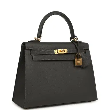HERMÈS Hermes Kelly Sellier 25 Graphite Epsom Gold Hardware | Thumbnail 2
