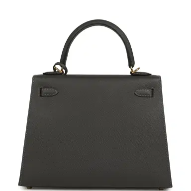 HERMÈS Hermes Kelly Sellier 25 Graphite Epsom Gold Hardware | Thumbnail 4
