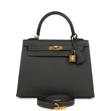 HERMÈS Hermes Kelly Sellier 25 Graphite Epsom Gold Hardware | Thumbnail 1