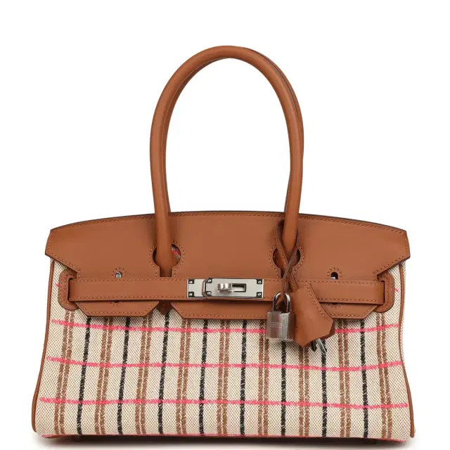 hermes Hermes Shoulder Birkin Light 29 Multicolor Toile and Gold Swift Palladium Hardware