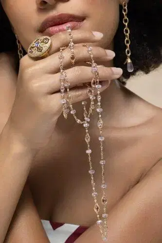 Coomi Morganite Pink Tourmaline Diamond Necklace | Thumbnail 2