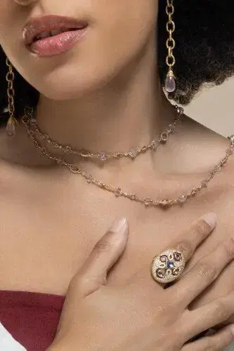 Coomi Morganite Pink Tourmaline Diamond Necklace | Thumbnail 3