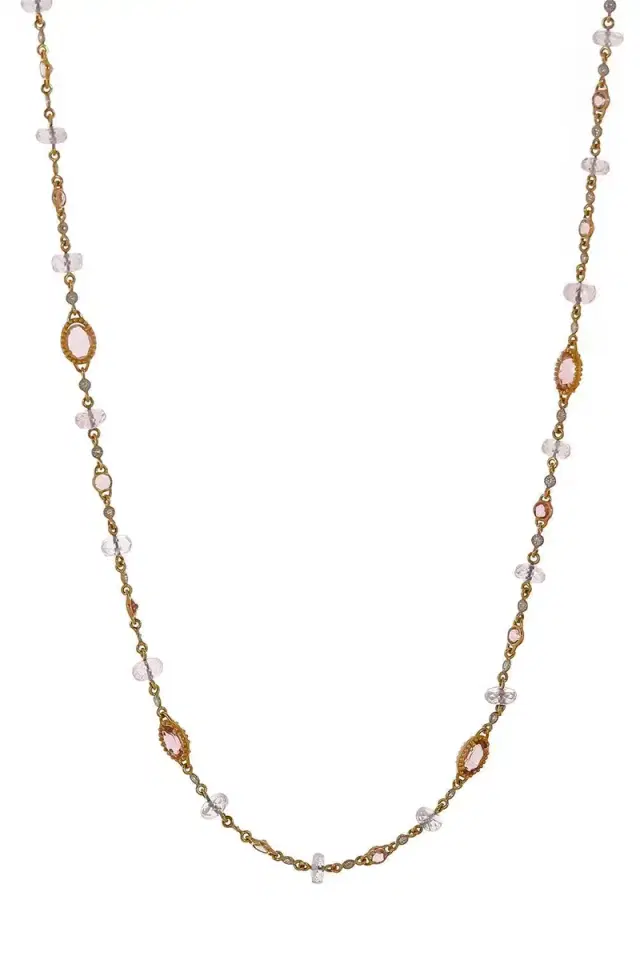 Coomi Morganite Pink Tourmaline Diamond Necklace