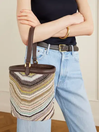 Missoni Leather-trimmed Metallic Crochet-knit Tote | Thumbnail 2 Missoni Leather-trimmed Metallic Crochet-knit Tote | Thumbnail 2