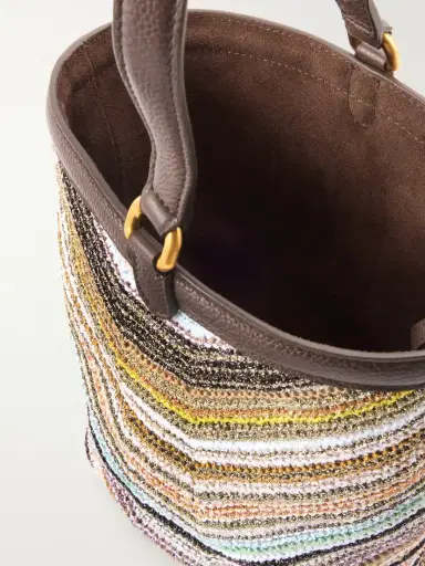 Missoni Leather-trimmed Metallic Crochet-knit Tote | Thumbnail 6 Missoni Leather-trimmed Metallic Crochet-knit Tote | Thumbnail 6