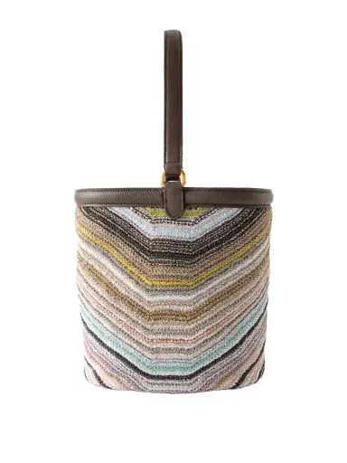 Missoni Leather-trimmed Metallic Crochet-knit Tote | Thumbnail 1 Missoni Leather-trimmed Metallic Crochet-knit Tote | Thumbnail 1