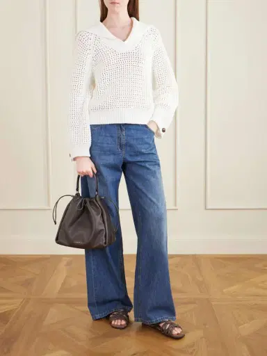 Brunello Cucinelli Bead-embellished Leather Tote Bag | Thumbnail 3