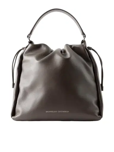 Brunello Cucinelli Bead-embellished Leather Tote Bag | Thumbnail 1