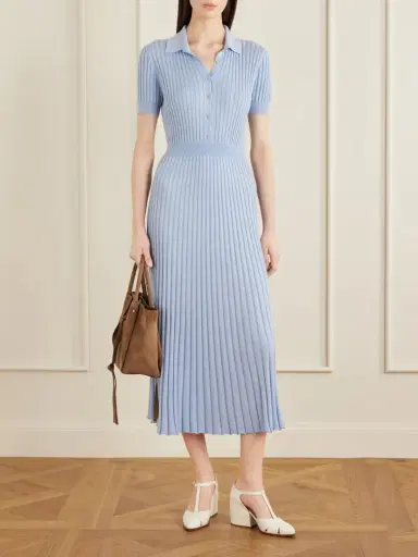 Gabriela Hearst Amor Ribbed Silk And Cashmere-blend Midi Dress | Thumbnail 2