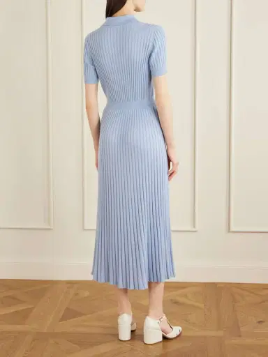 Gabriela Hearst Amor Ribbed Silk And Cashmere-blend Midi Dress | Thumbnail 3