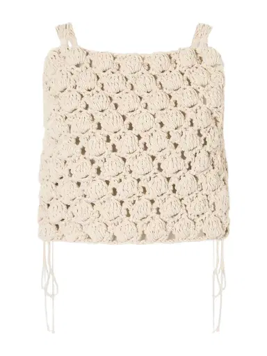 Balmain Cropped Crochet Cotton Top | Thumbnail 1 Balmain Cropped Crochet Cotton Top | Thumbnail 1