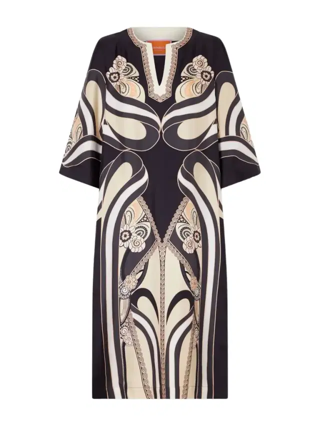 Printed Silk-twill Midi Dress