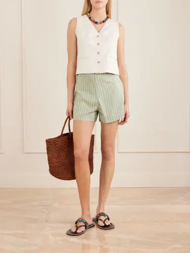 BODE Sylvan Striped Silk-satin Shorts | Thumbnail 2