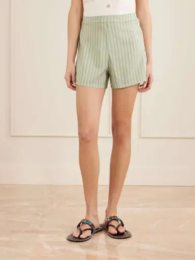 BODE Sylvan Striped Silk-satin Shorts | Thumbnail 3