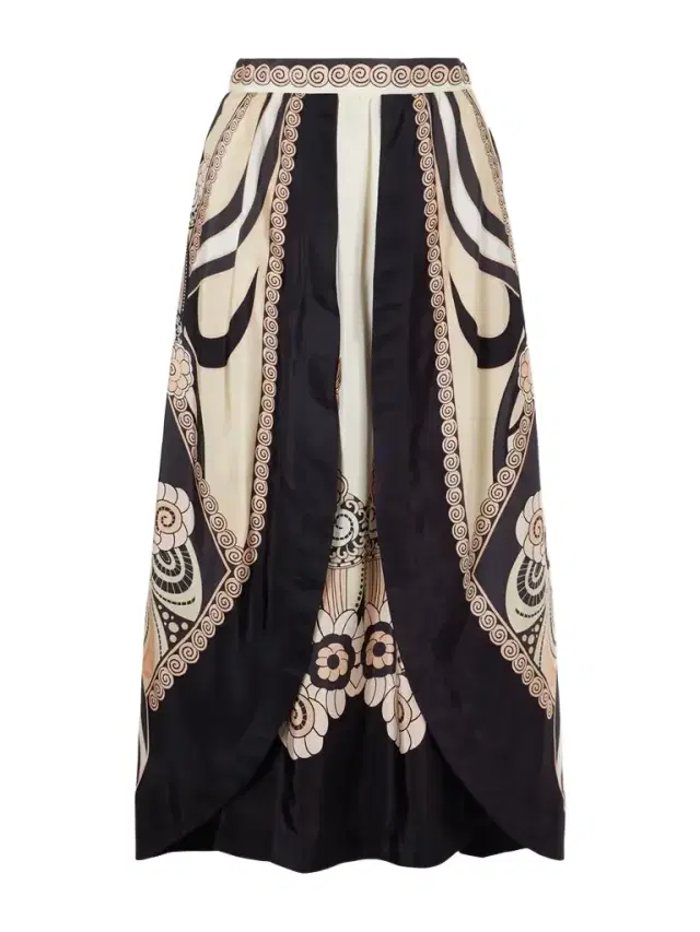 Printed Silk-voile Maxi Skirt
