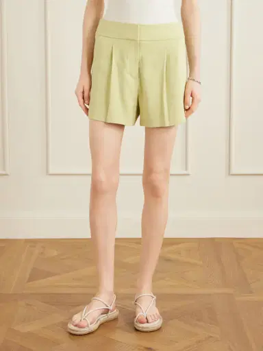 Veronica Beard Haina Pleated Linen-blend Twill Shorts | Thumbnail 3 Veronica Beard Haina Pleated Linen-blend Twill Shorts | Thumbnail 3
