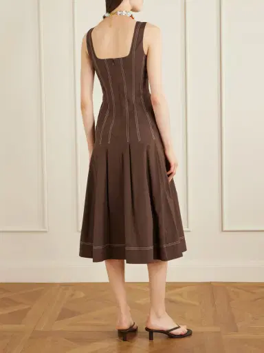 Veronica Beard Jolie Cotton-blend Poplin Midi Dress | Thumbnail 3 Veronica Beard Jolie Cotton-blend Poplin Midi Dress | Thumbnail 3