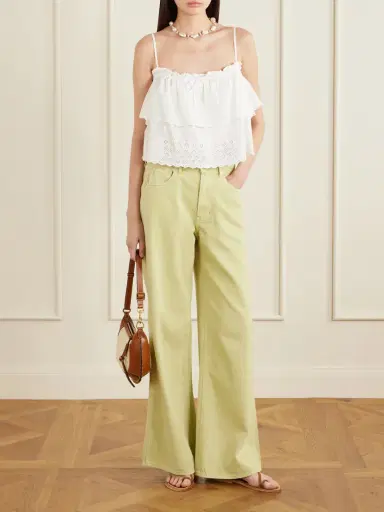 Veronica Beard Oseanna Ruffled Broderie Anglaise Cotton Top | Thumbnail 2 Veronica Beard Oseanna Ruffled Broderie Anglaise Cotton Top | Thumbnail 2