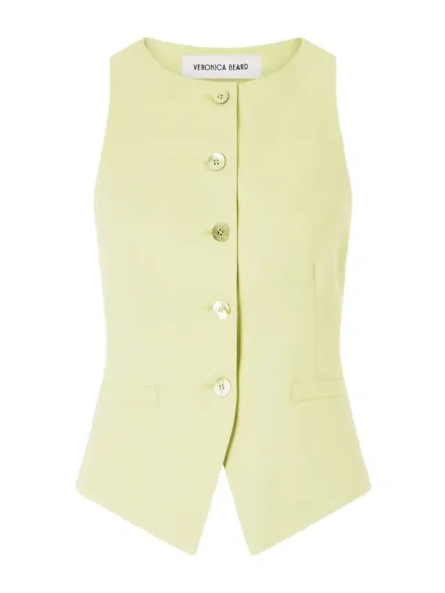 Veronica Beard Hartwell Linen-blend Twill Vest