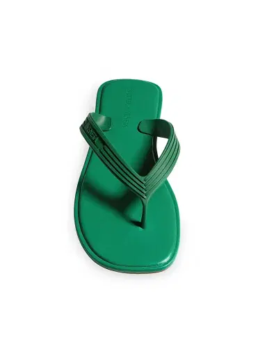 Bottega Veneta Men's Sampieri Logo Slip-On Sandals - Grass Green - Size 8 | Thumbnail 2 Bottega Veneta Men's Sampieri Logo Slip-On Sandals - Grass Green - Size 8 | Thumbnail 2