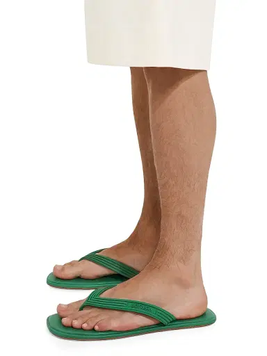 Bottega Veneta Men's Sampieri Logo Slip-On Sandals - Grass Green - Size 8 | Thumbnail 6 Bottega Veneta Men's Sampieri Logo Slip-On Sandals - Grass Green - Size 8 | Thumbnail 6