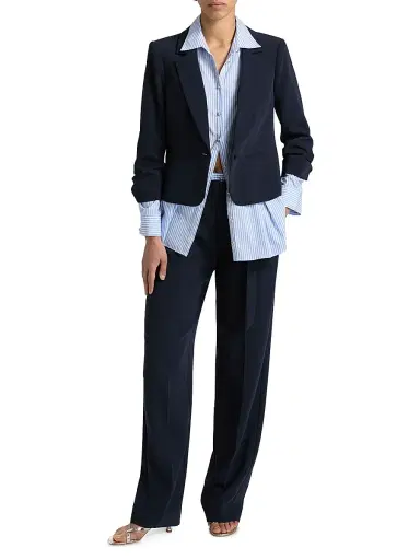 Cinq à Sept Women's Aron High-Rise Tapered-Leg Pants - Navy Blue Stripe - Size 2 | Thumbnail 2 Cinq à Sept Women's Aron High-Rise Tapered-Leg Pants - Navy Blue Stripe - Size 2 | Thumbnail 2