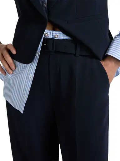 Cinq à Sept Women's Aron High-Rise Tapered-Leg Pants - Navy Blue Stripe - Size 2 | Thumbnail 6 Cinq à Sept Women's Aron High-Rise Tapered-Leg Pants - Navy Blue Stripe - Size 2 | Thumbnail 6